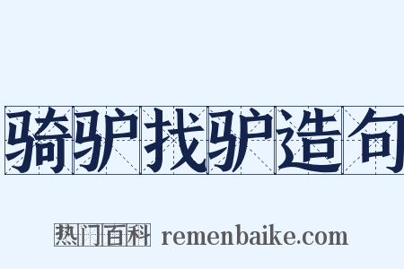 骑驴找驴造句是什么意思的图片